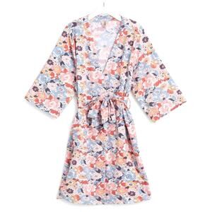 Vera Bradley Women's Outlet Cozy Knit Robe S/M Aloha Bloom Flora Print Tie Belt